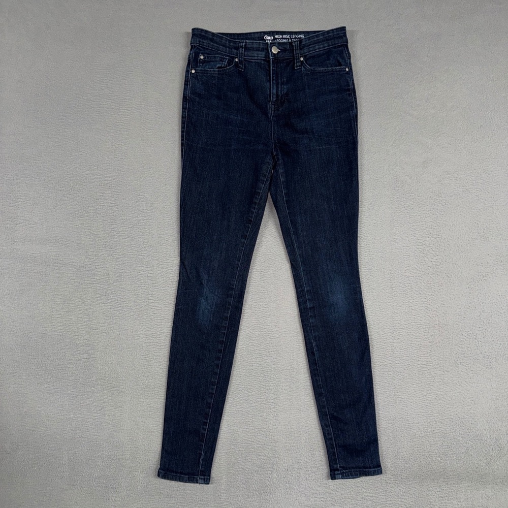 Gap Jeans Womens 4 Blue High Rise Legging Skinny Stretch Denim Cotton Blend